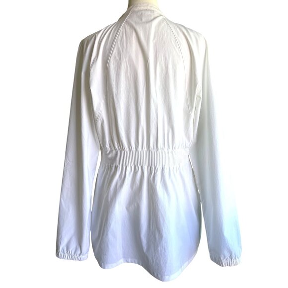 Athleta Womens Shirt Size M Shacket Tunic Pullover White Elastic Waist Oversized - Picture 6 of 10